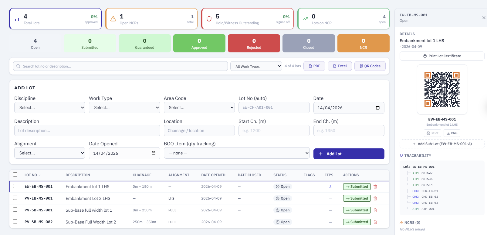 Quality & Lot Tracking